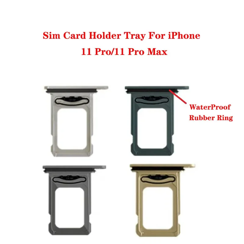 

10PCs for iPhone 11 pro Max micro SIM card adapter with waterproof rubber ring tray slot holder replacement parts