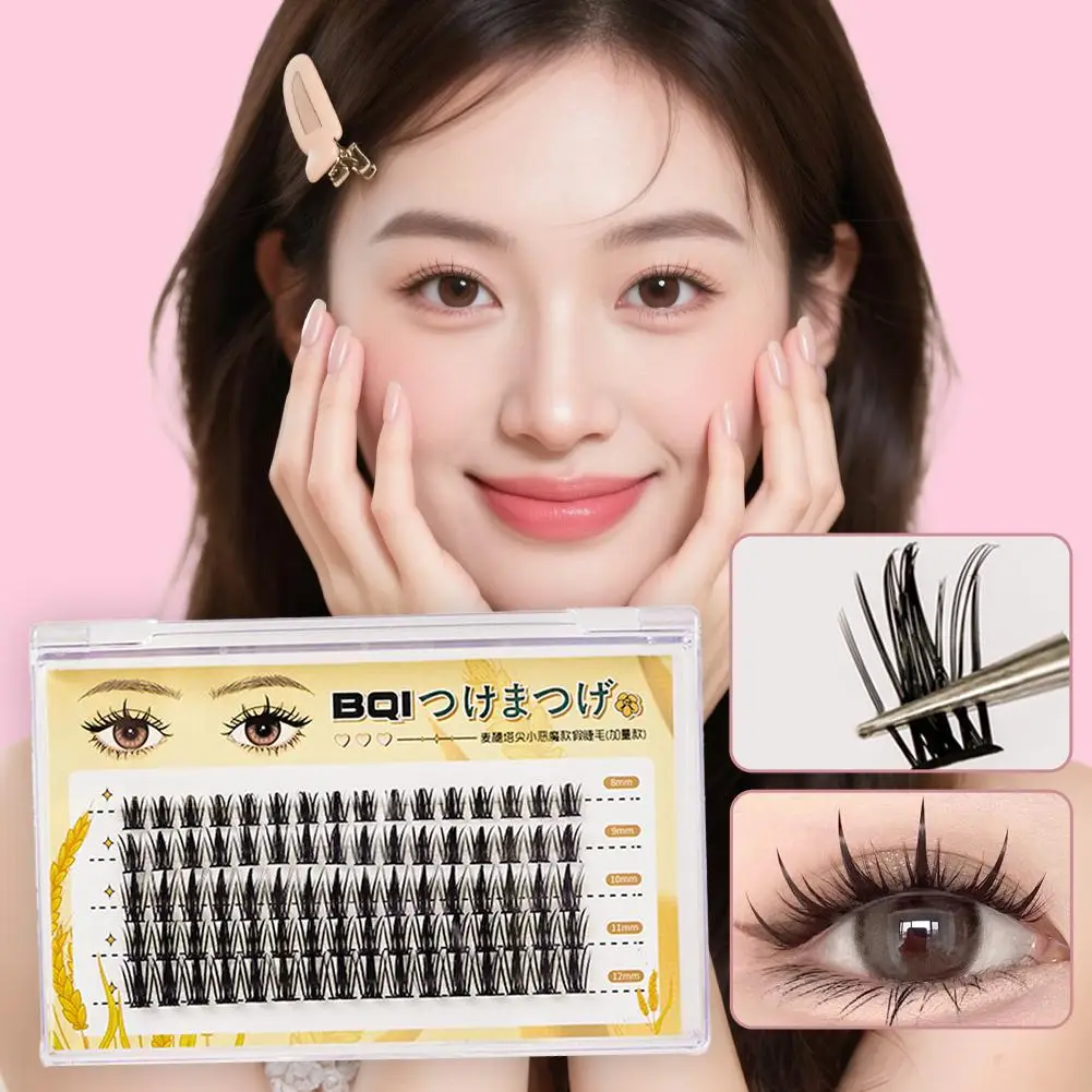 自己粘着つけまつげクラスターセットナチュラルルックまつげエクステンションキット毎日のパーティーメイク用高密度つけまつげ