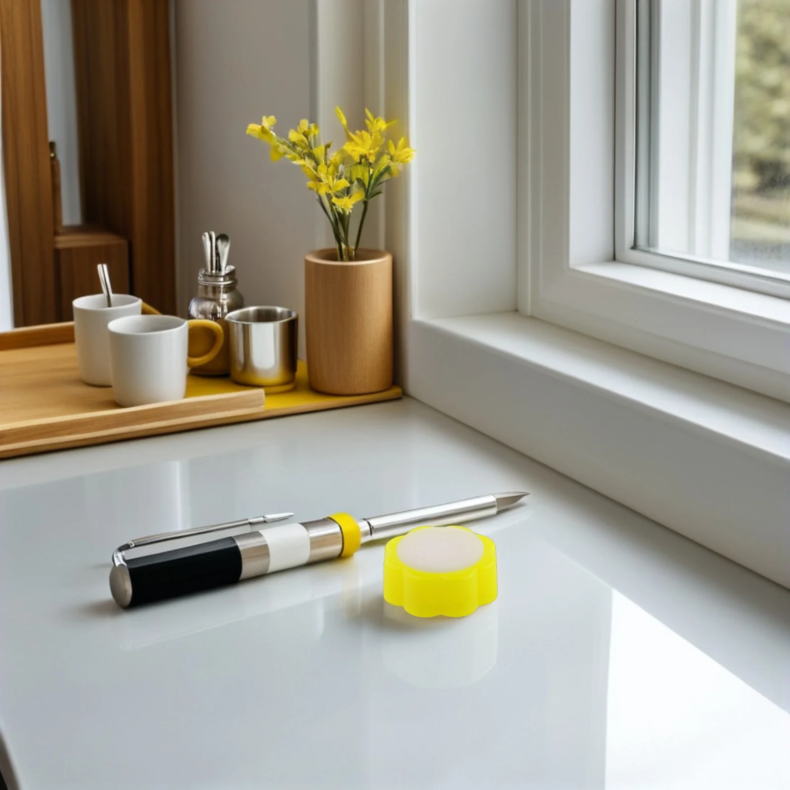 20 Stuks Papier Tellen Spons Pruimenbloesem Vinger Bevochtiger Cup Stabiele Antislip Basis Voor Kantoor Kassier Benodigdheden Spons Daubers