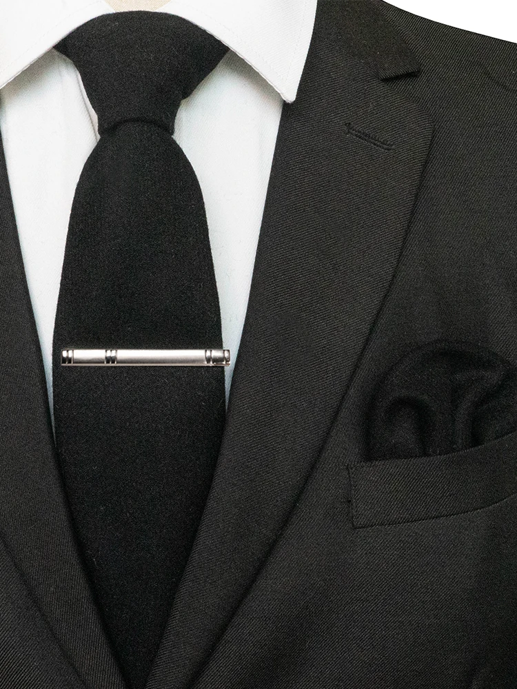 Set Dasi Wol Pria Berkualitas Tinggi Katun Solid Buatan Tangan Dasi dan Saputangan untuk Pernikahan Bisnis Pesta Jas Kemeja Hadiah Aksesori