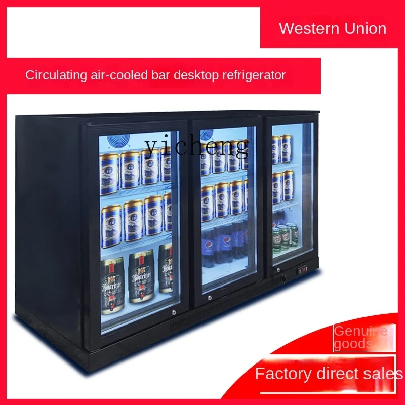 XL Beer Cabinet Commercial Stainless Steel Refrigerated Display Cabinet Beverage Freezer Bar Sliding Door Refrigerator