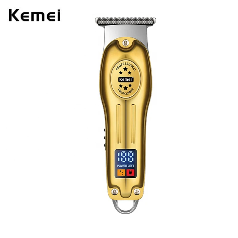 

Kemei Professional Hair Trimmer Cordless Rechargeable Edgers Clipper Electric Hair Cutting Kit LCD Display Beard Shaver for Men