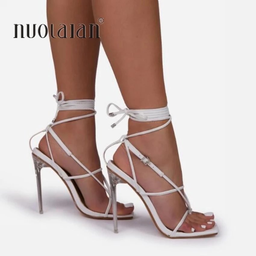 Summer High 11CM Heels Women Sandals Ankle Cross Strap Sandal Shoes Woman Ladies Peep Toe High Heels Dress Party Shoes Woman