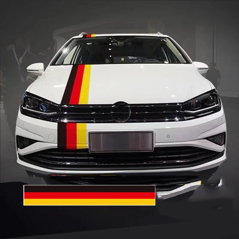1Pcs Car Sticker 1 Meters PVC German France Italy Belgium National Flag Three-color Stripe Decal Bumper Stickers Accessories