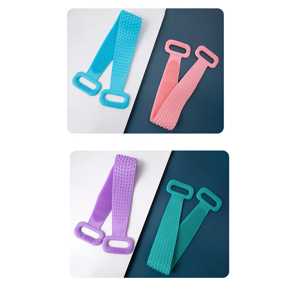 

Silicone Bath Towel 76Cm Green Exfoliating Strap For Back Scrubber Shower Body Cleaning Long Handle Bathroom Supplies