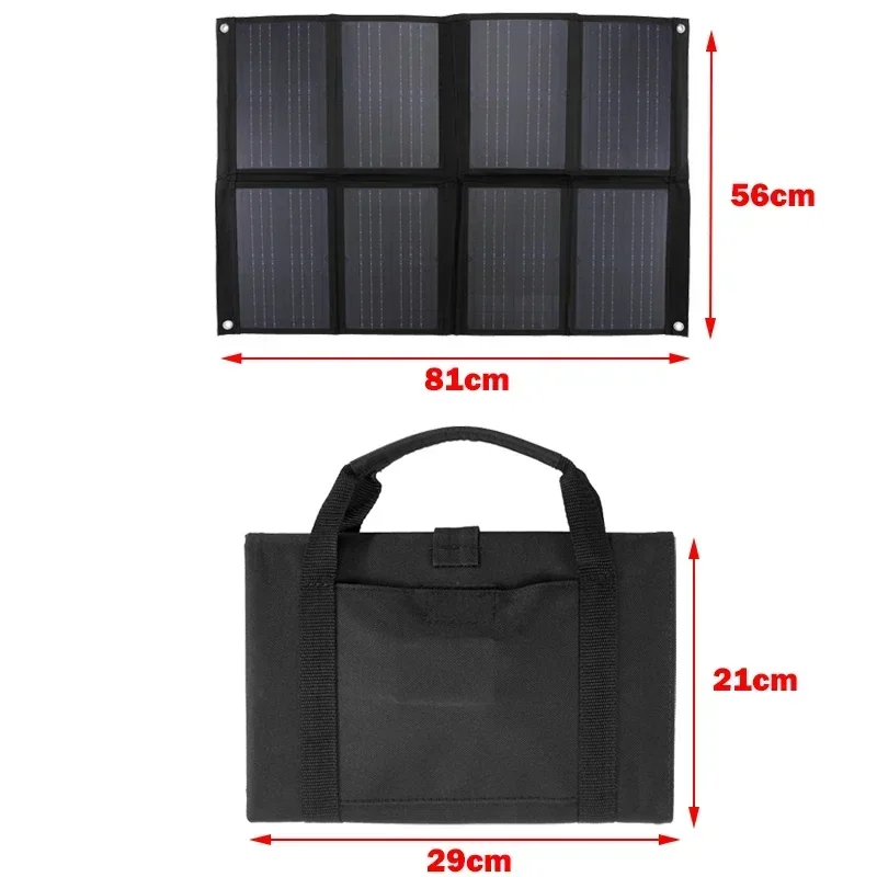 120W Solar Panel Charger for 12V Battery Foldable Solars Plate Dual USB+DC Charge Cell Sola-r Phone Charger for Home Camping