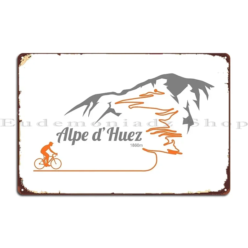 Alpe D Huez Cycling Print Metal Sign Cinema Custom Cinema Designing Cinema Tin Sign Poster