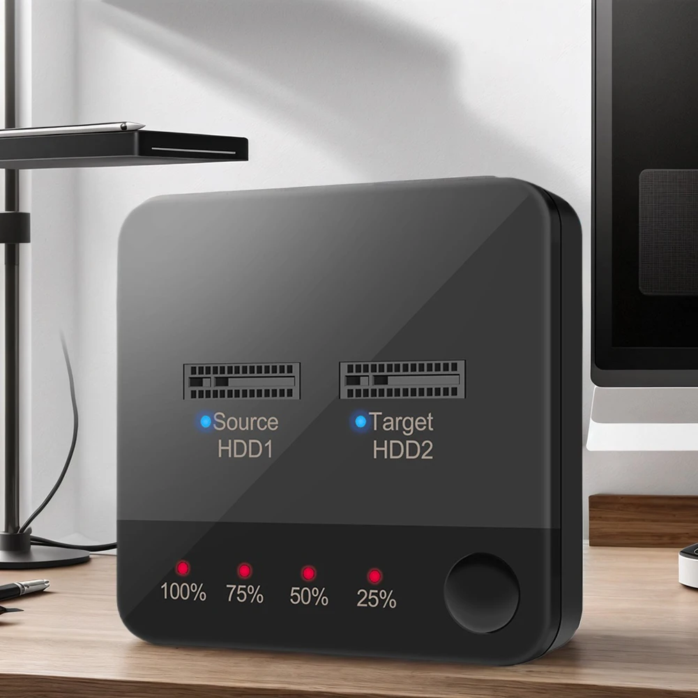 M.2 SATA/NVMe Dual-Bay Hard Drive Docking Station Clone Duplicaotr Offline Clone M.2 SSD Duplicator Data Transmission M.2 Cloner