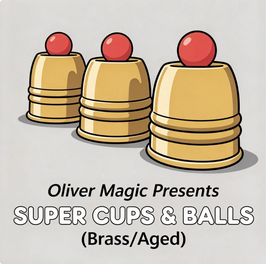 Super Cups and Balls Brass Aged By Oliver Chop Cup Magic Trick Ball Vanish and Appearance Effec Professional Magician Props