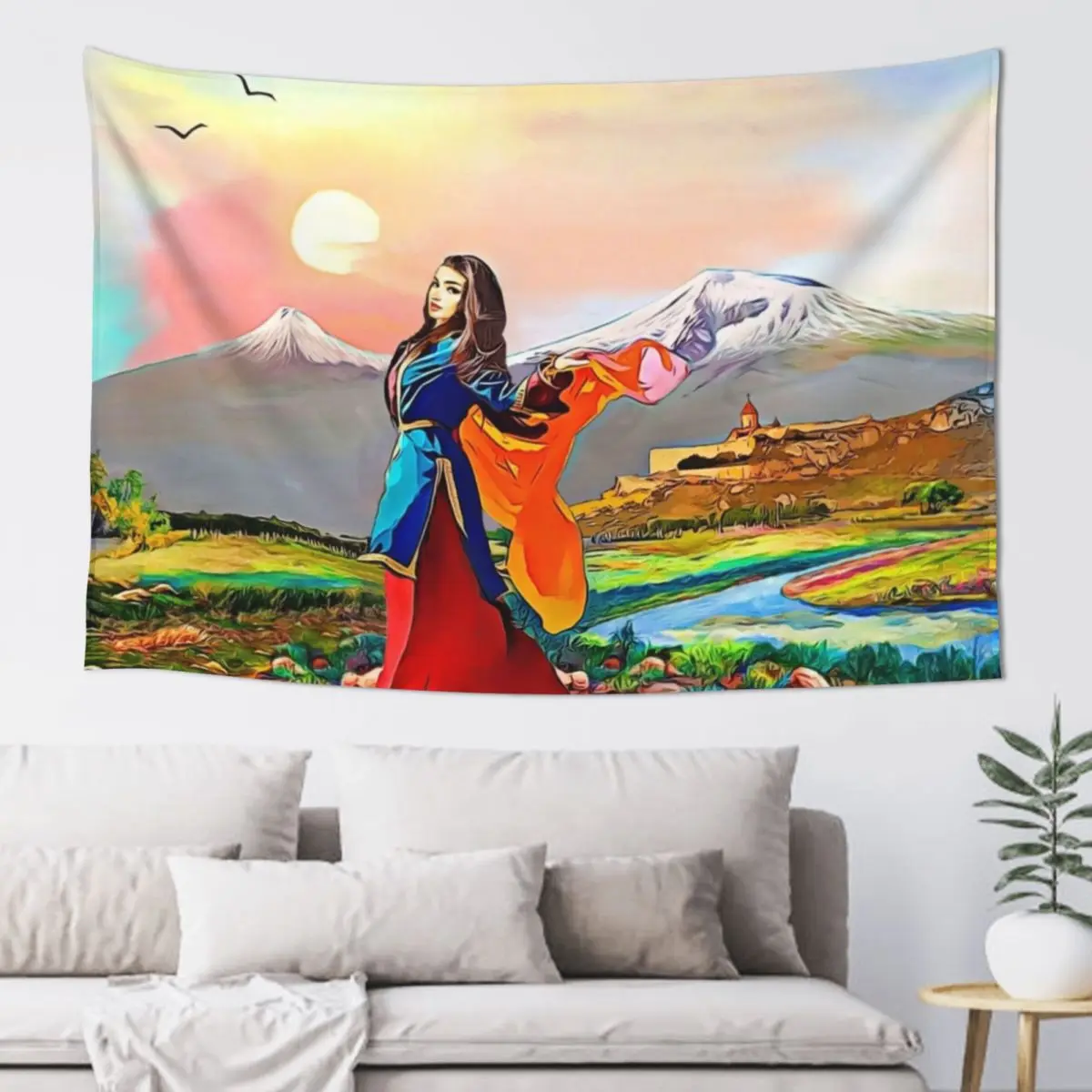 Colors of Armenia ????????? ???????? Tapestry Room Decor For Girls Nordic Home Decor Tapestry