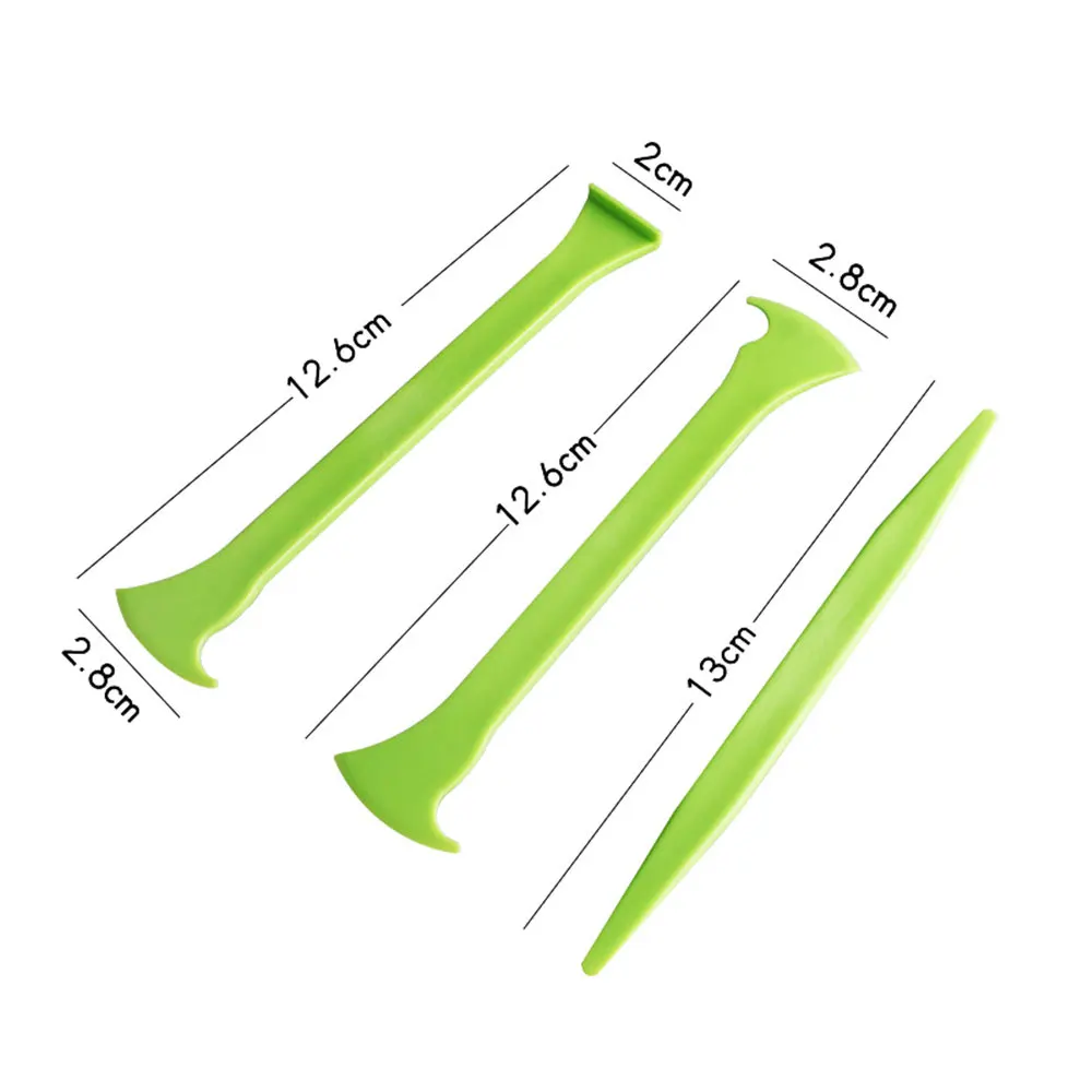 3Pcs Universal Vinyl Car Wrap Tool Micro Stick Squeegee Window Tinting Corner Scraper Curves Slot Tucking Tools Gap Film Cutter