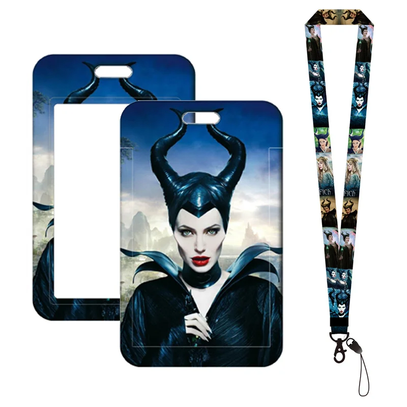 Disney Maleficent Lanyard Voor Sleutelhanger Creditcard Houder Reel Intrekbare Clip Telefoon Touw Vrouwen Nek Riem Id Badge Houder Yoyo