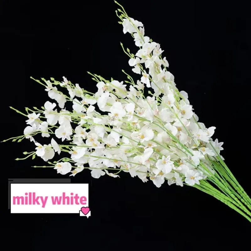 5-Pronged Simulated Dancing Orchid Artificial Flower Long Branch Butterfly Orchid Silk Flower Home Wedding Decoration  Ornaments