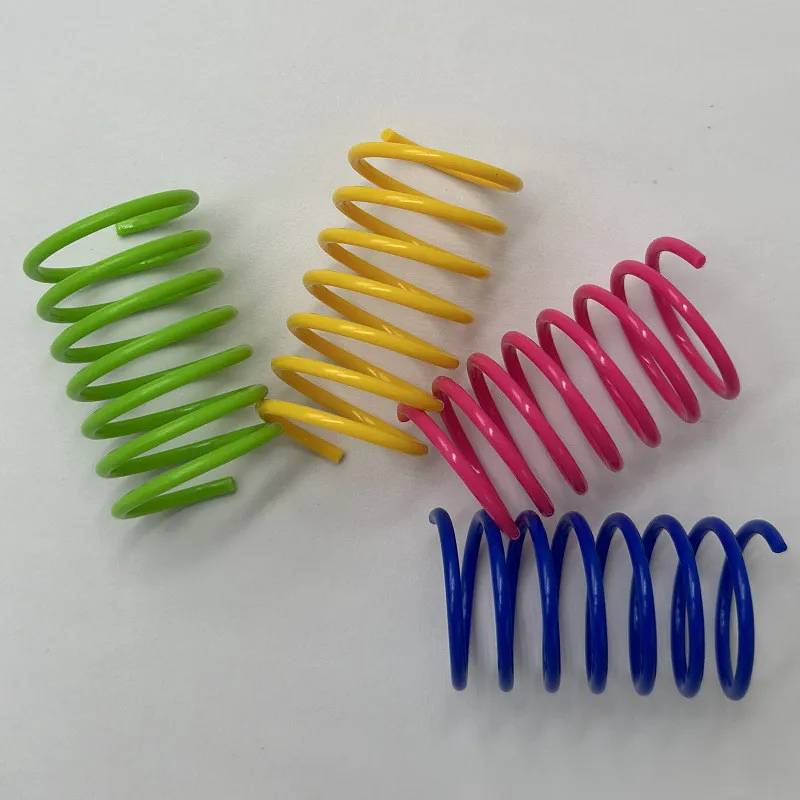 Kitten Cat Toys Wide Durable Heavy Gauge Cat Spring Toy Colorful Springs Cat Pet Toy Coil Spiral Springs16pcs