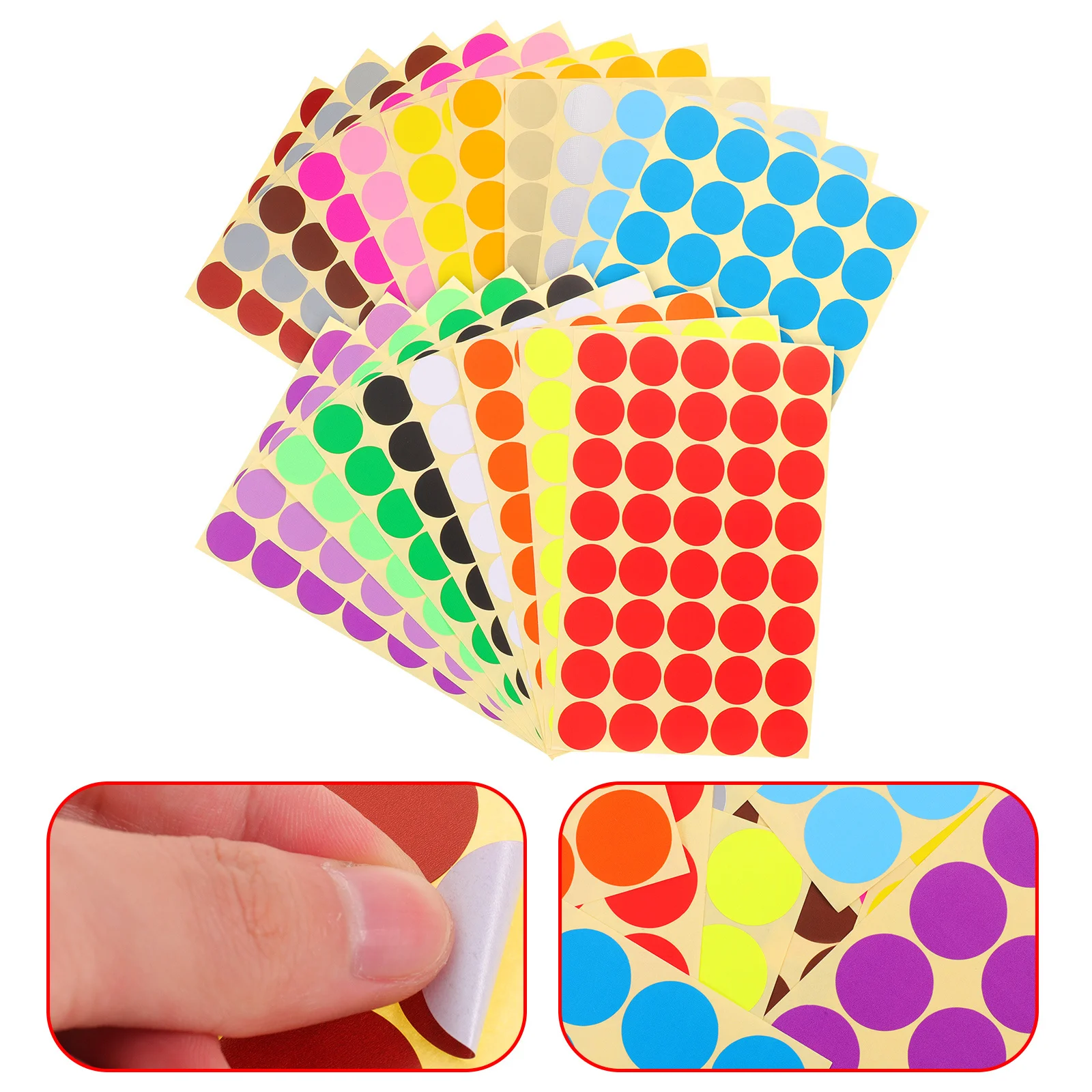 

20 Sheets Colorful Dot Stickers Round Labels For Home Storage Adhesive Label Stickers Classification Organization