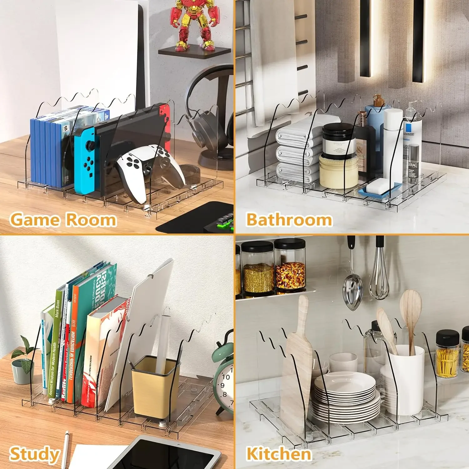 Clear Closet Bag Storage Dividers Rack Adjustable Shelf Purse Dividers for Closet Organization Handbag