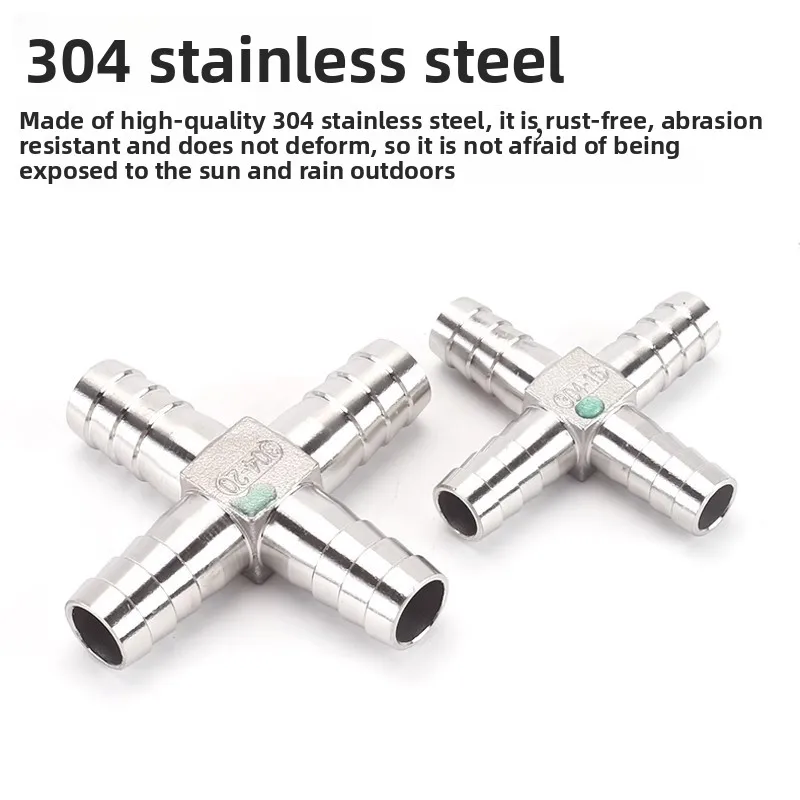 304 الفولاذ المقاوم للصدأ معبد رباعية الاتجاه المناسب عبر أربعة اتجاهات Greenhead انبوب ماء وصلة خرطوم محول الاتصال السريع #3