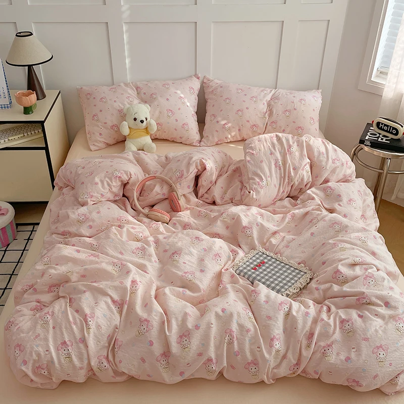 4pcs Set 100% Cotton Bedding Duvet Cover 180x200 200x230 Duvet Cover Spring And Autumn ThickeningSstudent Dormitory Four Seasons