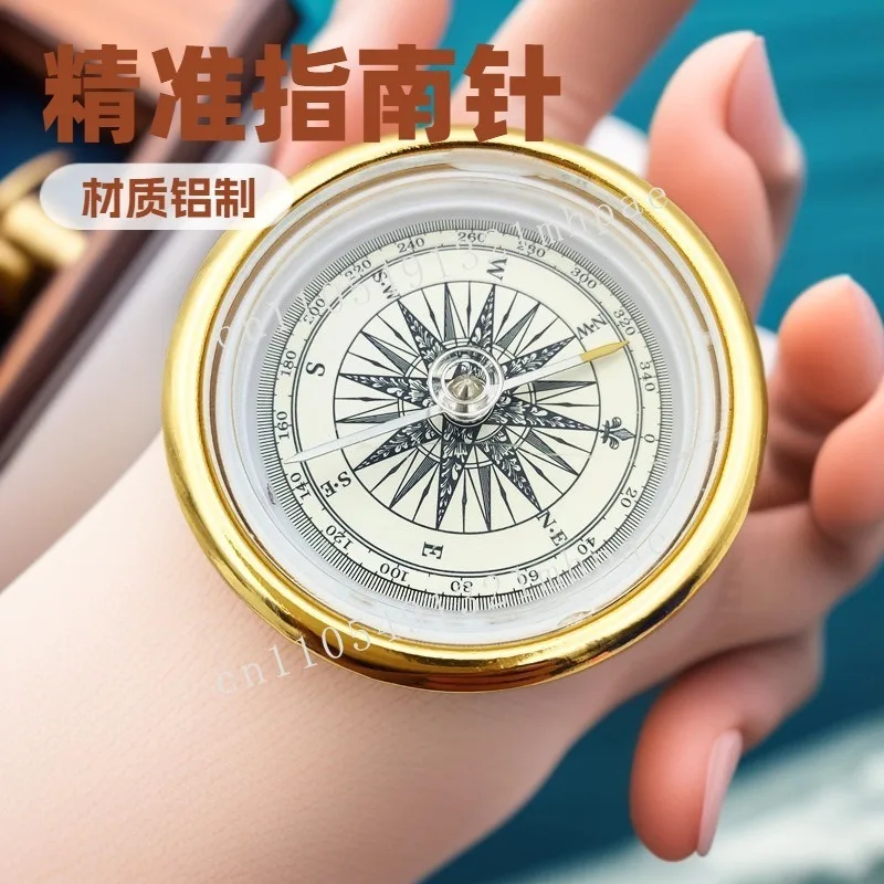 

Steampunk compass Cabochon pendant art compass necklace jewelry glass dome bronze chain necklace pendant for women / men HZ1