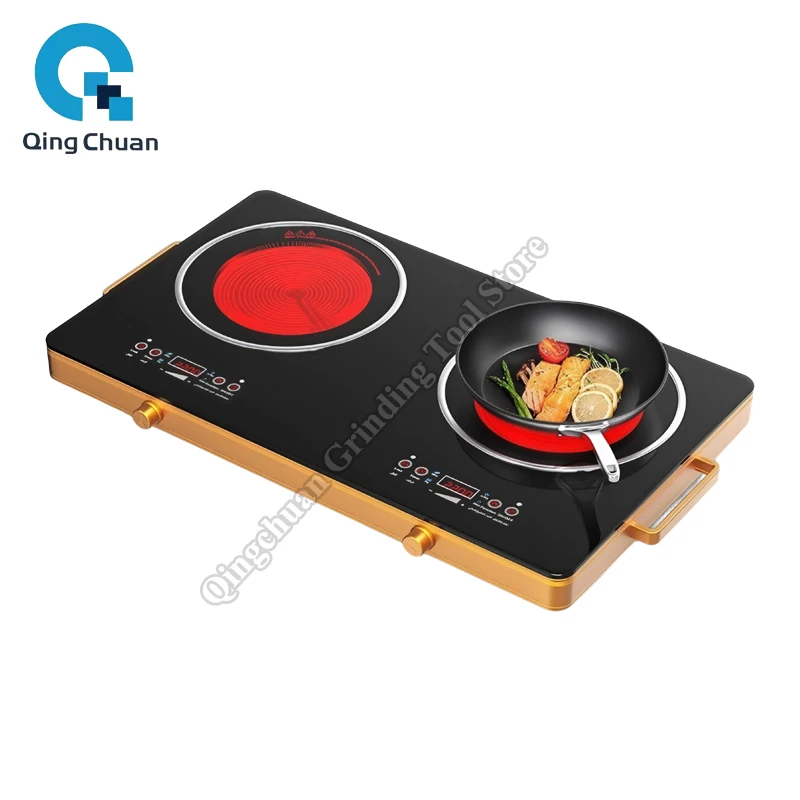 

Electric Ceramic Stove High-power Hotpot Plate Tea Brewing Water Boiler Heater Double Head Ceramic Cooktop Induction Cooker
