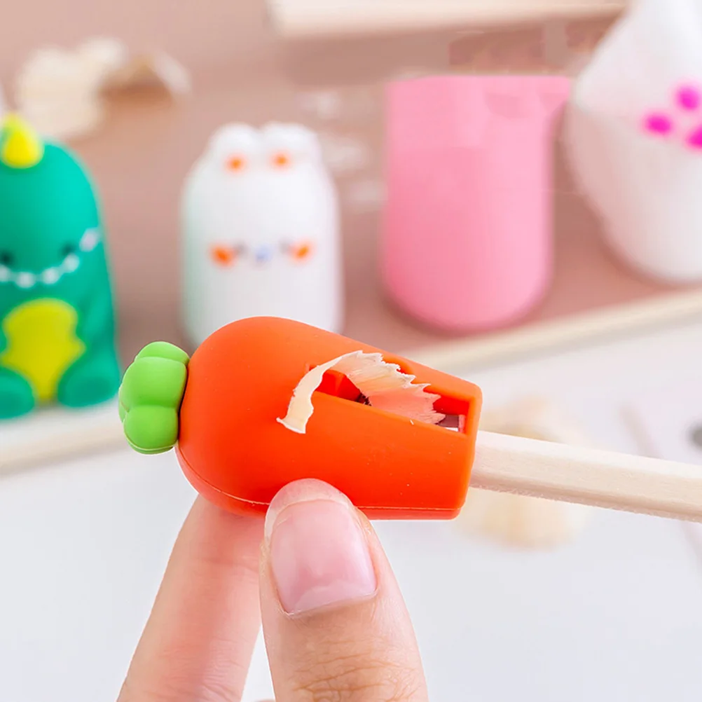 3PCS Cartoon Animal Pencil Sharpener Cute Manual Student School Supplies Wear Resistant Mini Desk Accessories for Kids