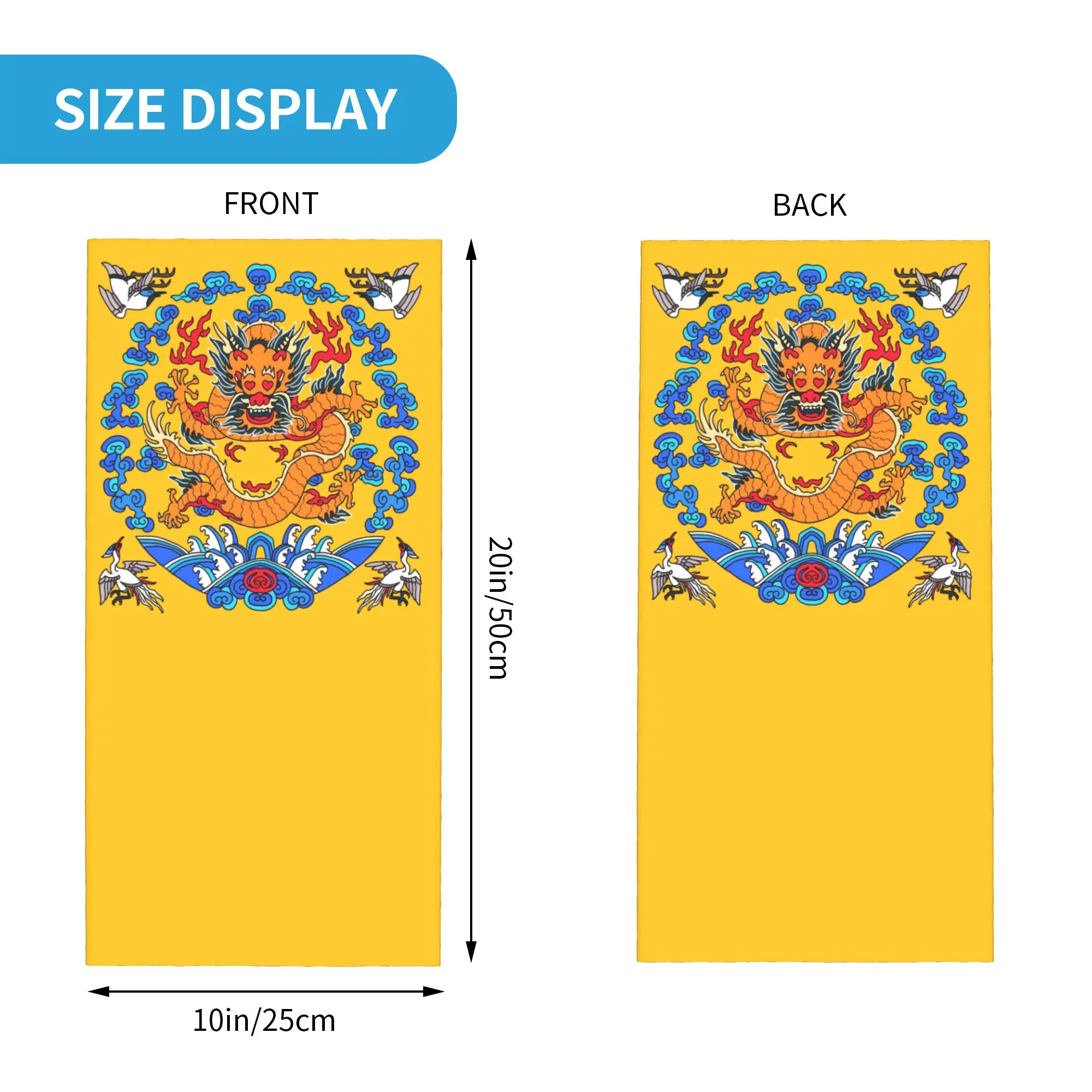 Custom Chinese Emperor Robe Smiling Dragon Bandana Neck Gaiter UV Protection Face Scarf Cover Men Women Asian Style Headwear