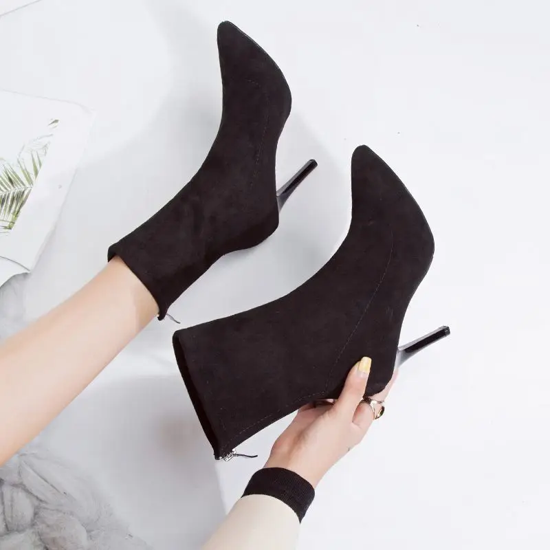 Women 2026 New British Style Slim Fit Mid Boots High Heel Short Boots Spring Fall Versatile Elegant Ladies Fashion Shoes