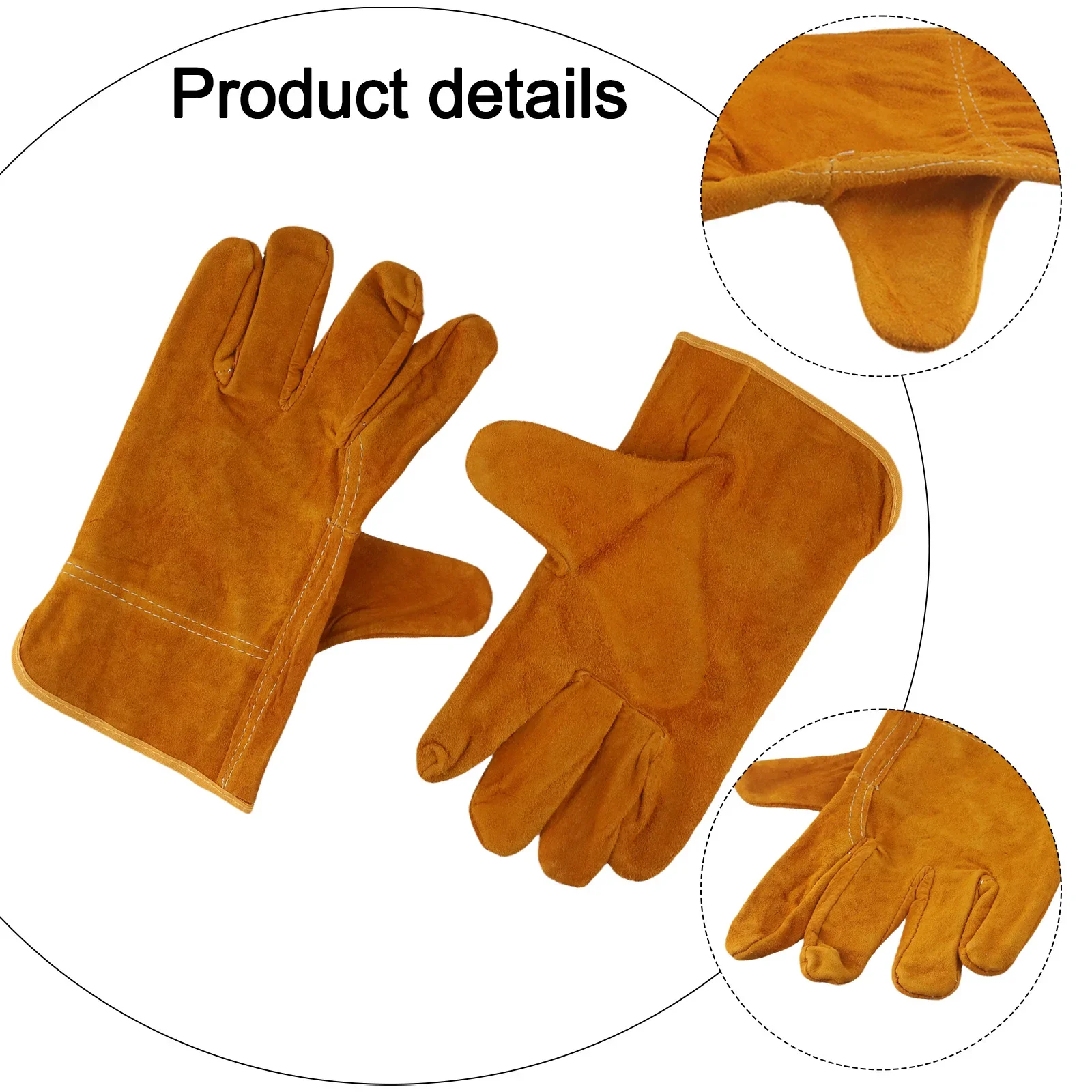 

1pcs Welding Cowhide Work Gloves Flame-retardant Welding Work Gloves Heat-proof Metal Welding Protector 255x130mm