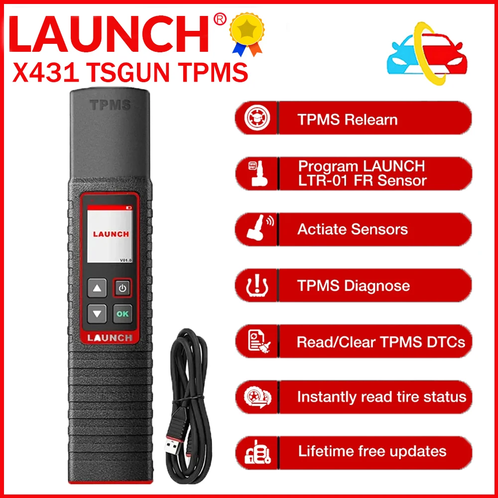 Launch X431 TSGUN TPMS 433+315MHZ 2 In1 RF-Sensor Handheld X-431 TSGUN Car Tire Pressure Detector Programming Diagnostic Tools