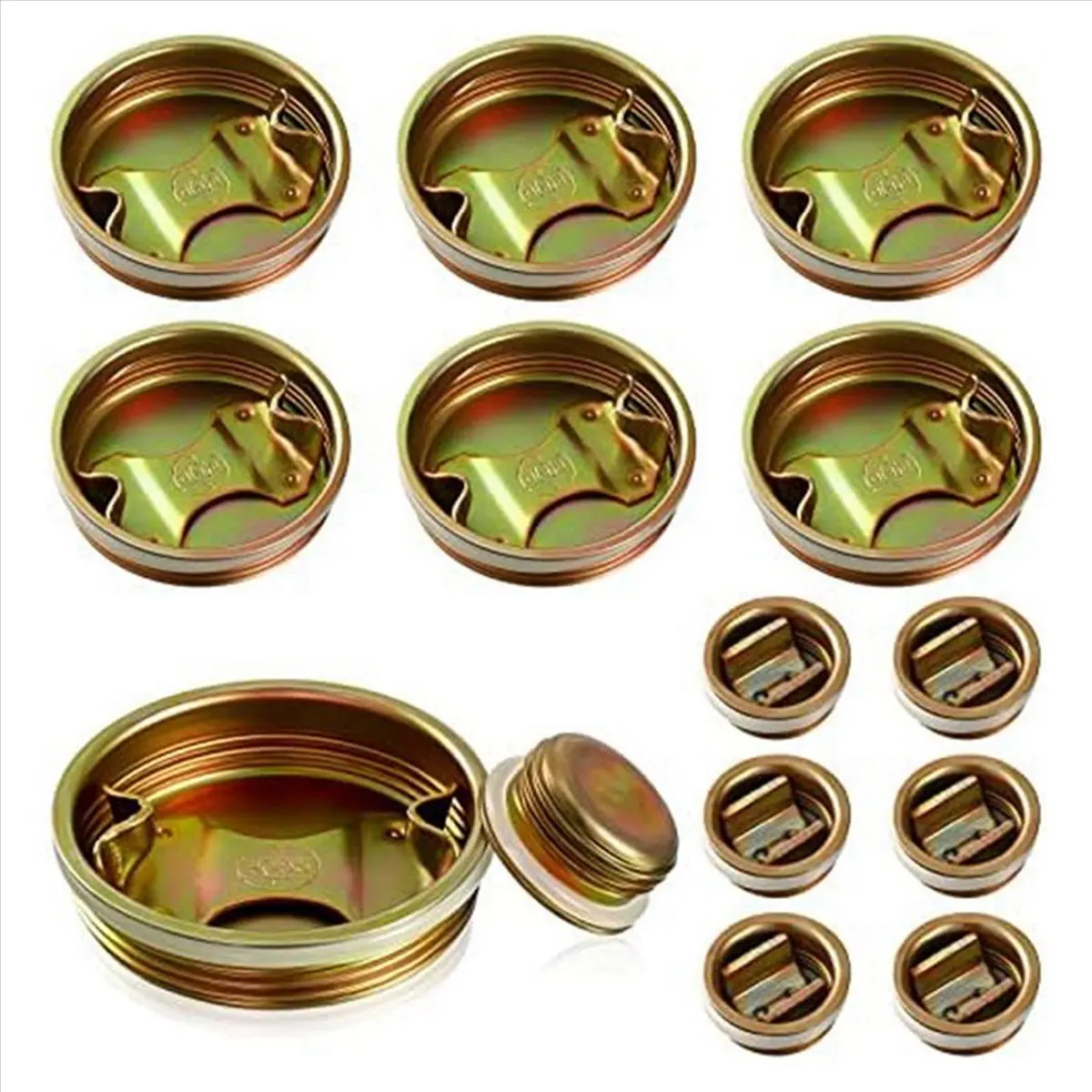 ✼12 Pack Steel Bung Plug Drum Bung 6cm and 3cm Bung Hole Cap 55 Gallon Drum Caps Metal Bung Caps with Plated Coated
