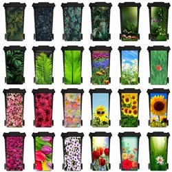 Plant Flowers Adhesive Removable Waterproof Sticker Decals Renew Rubbish Bin Trash Can Cover Sticker Ktichen Art 120L 240Liter