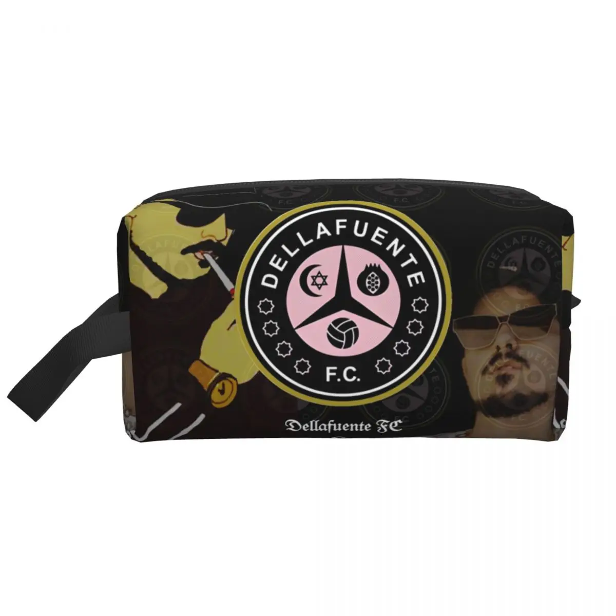 Dellafuente Bolsa de maquillaje para mujer, organizador de cosméticos de viaje, bolsas de aseo de almacenamiento de rapero español de moda