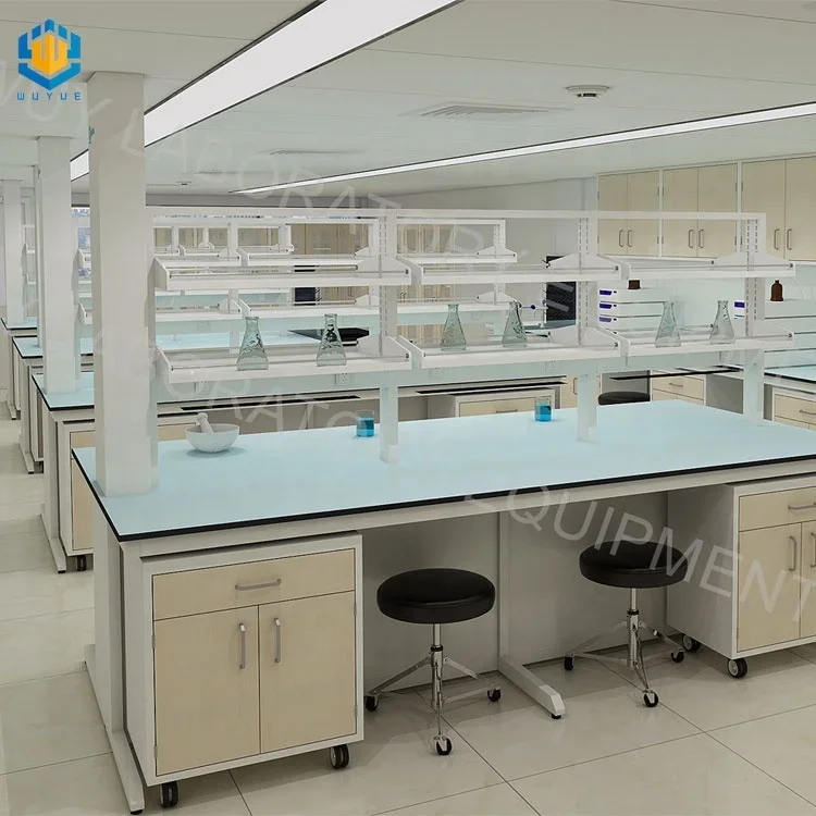 Banco da lavoro per fabbricazione in acciaio da laboratorio di chimica, banco epossidico con lavello