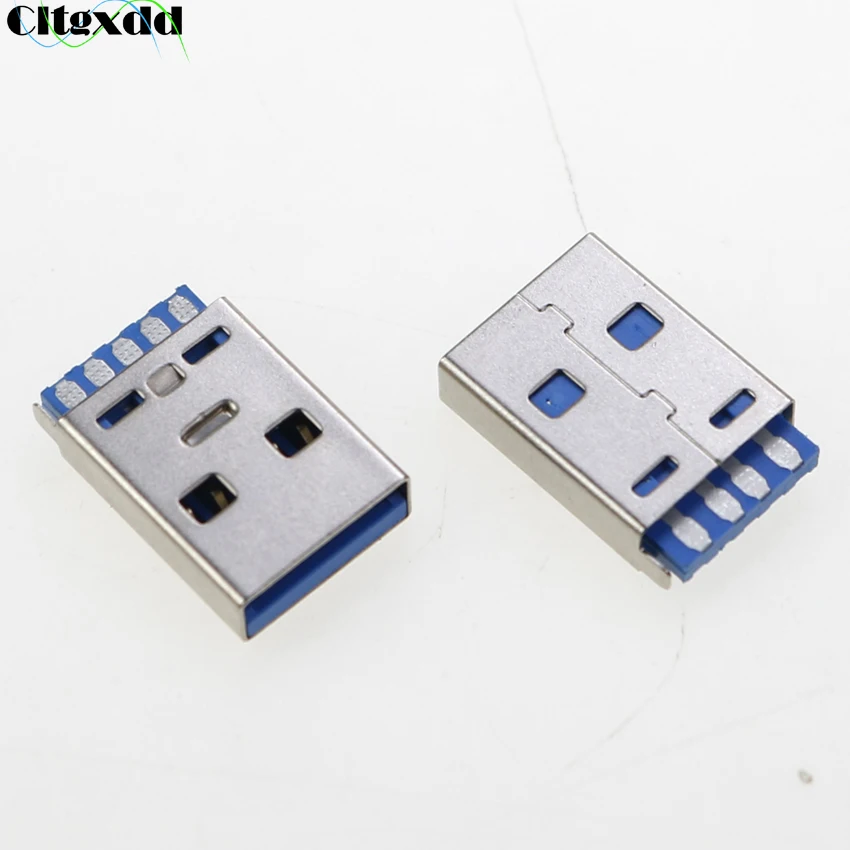 Cltgxddd 10pcs USB 3.0 A Type Male Plug Connector High-speed Data Transmission 180 degree AM USB3.0 Jack Charging Socket Solder