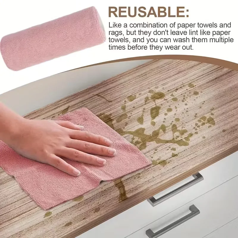 

1roll Reusable Microfiber Towel Kitchen Cleaning Dishcloth Disposable Hydrophilicity Cleaning Dishcloth Kitchen Accessories