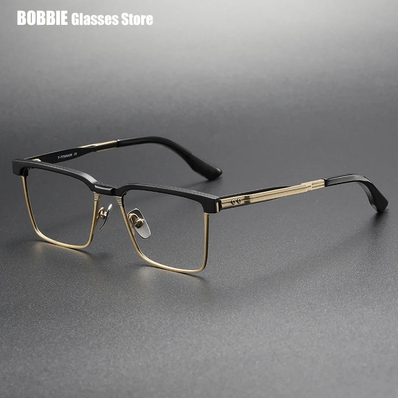 Pure Titanium Glasses Frame Comfortable Handsome Square Business Classic Brand Design DTX137 Eyeglasses Eyewear 2025 Fashion