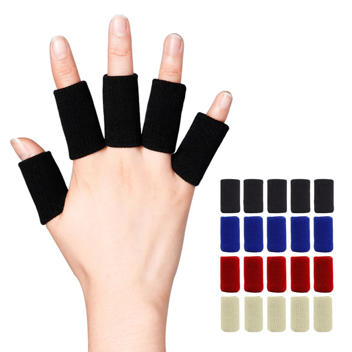 10Pcs Finger Sleeve Support Thumb Finger Splint Brace Protector Breathable Elastic Patch Tape Sports Guard Relief Pain