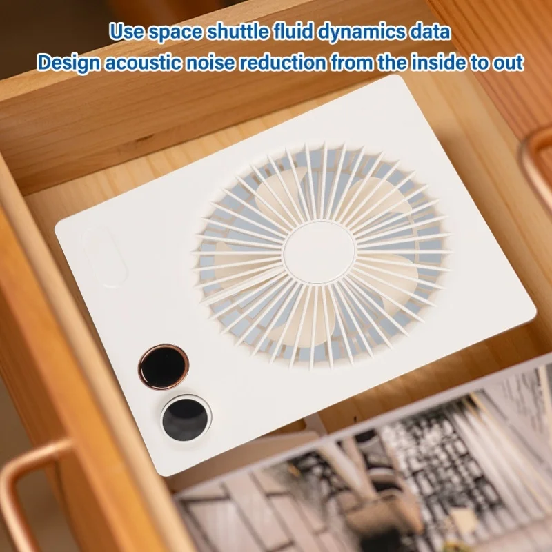 Ultra Thin Portable Table Fan - Desktop Flat Battery Operated Stand Fan Foldable Design And Step Less Speed Control for Travel