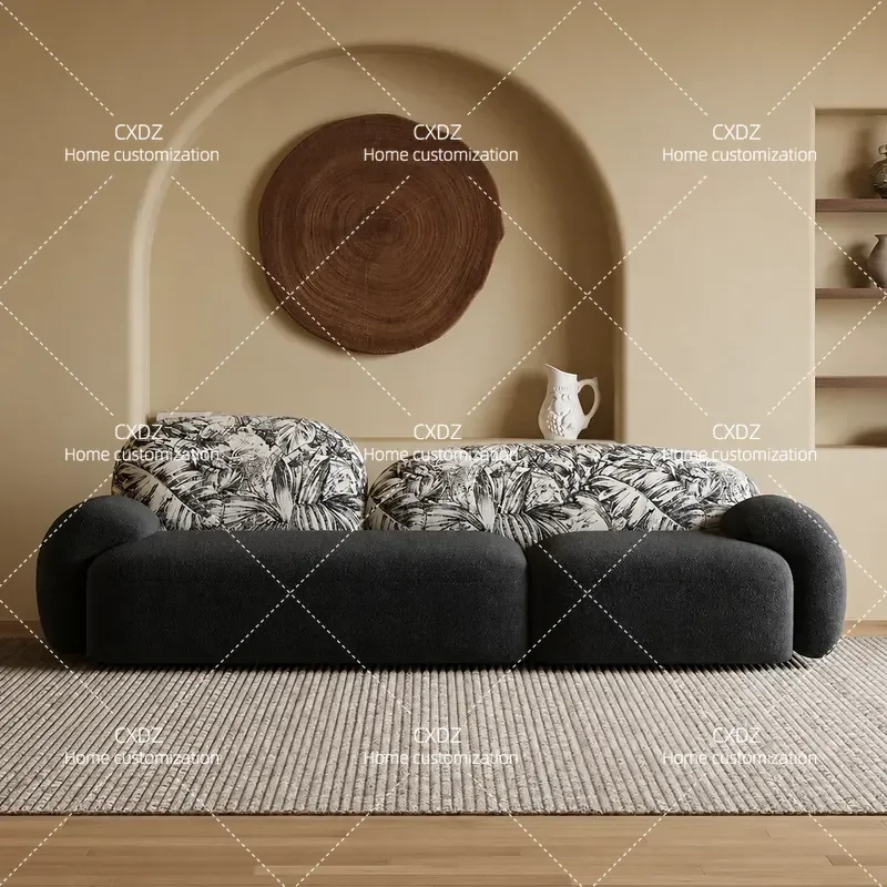 Wabi Silent Wind Retro Special Shaped Fabric Sofa for Small Apartment Living Room Beauty Salon Clothing Store Reception Rest