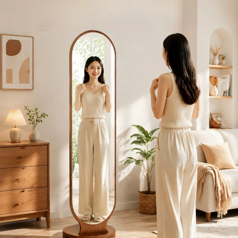 Vintage Modern Mirror Decoration Aesthetic Long Girls Makeup Mirror Luxury Korean Style Spiegel Wand Living Room Decorations
