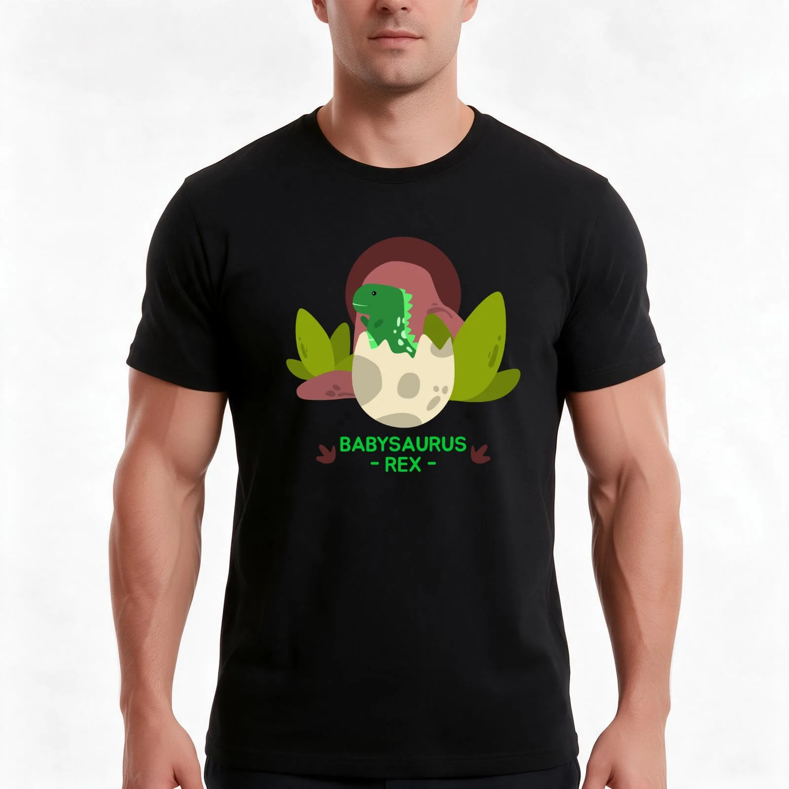 BabySaurus Rex Baby Dinosaur Maternity T-Shirt, Summer Casual Cotton Tee, Oversized Streetwear Tops, Vintage Graphic Print