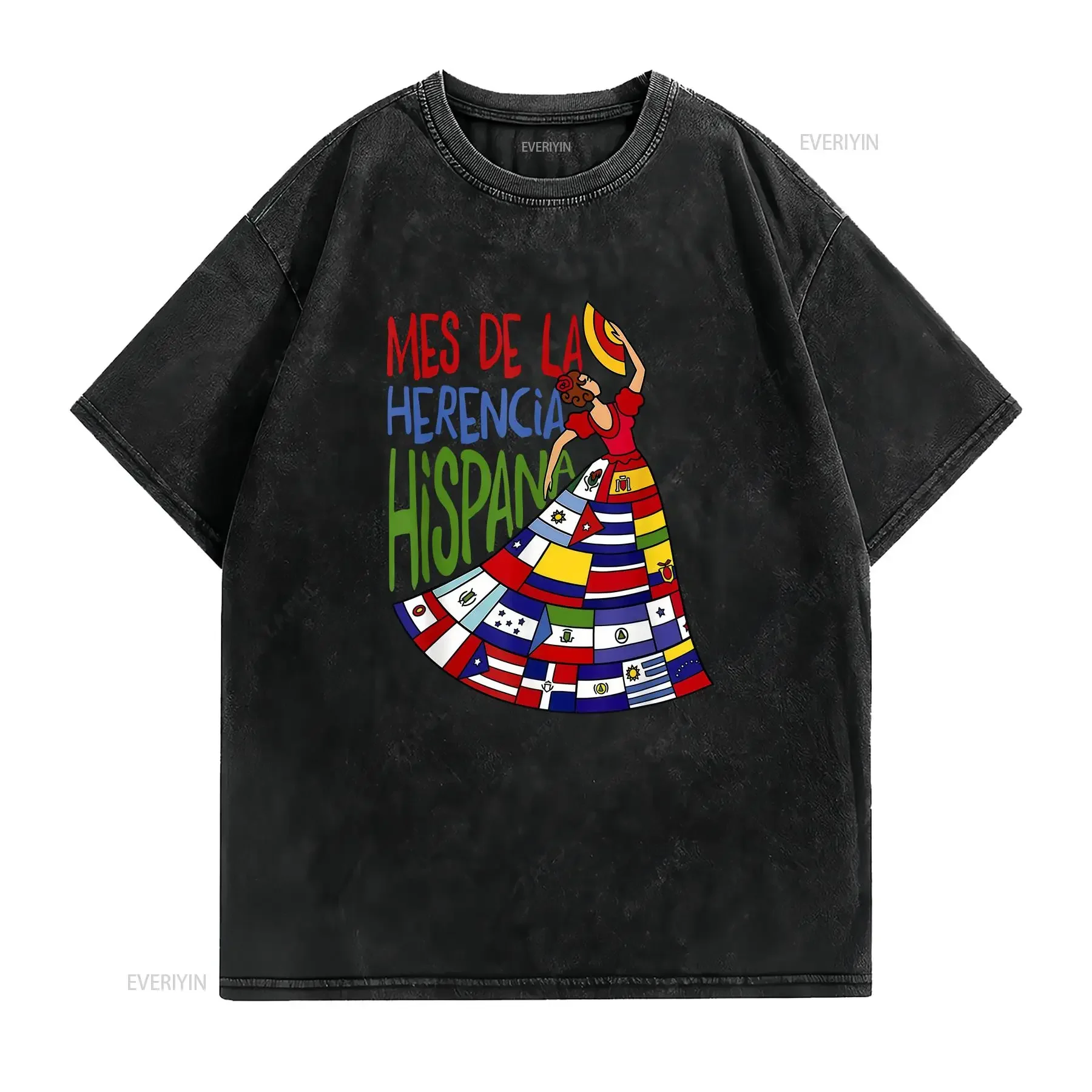 Hispanic Heritage Month T Shirt Mes De La Herencia Hispana Mexican Corazon Latino Countries Flags Celebration Spanish vintage