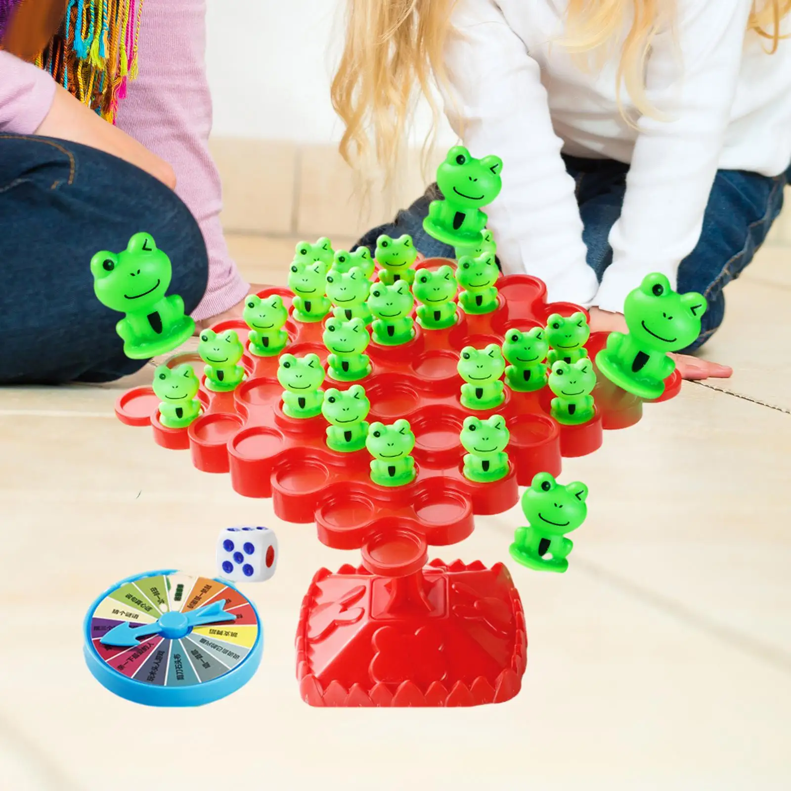 Frog Balance Counting Toy Preschool Balance Skill Dice with 50 Frogs Balanced