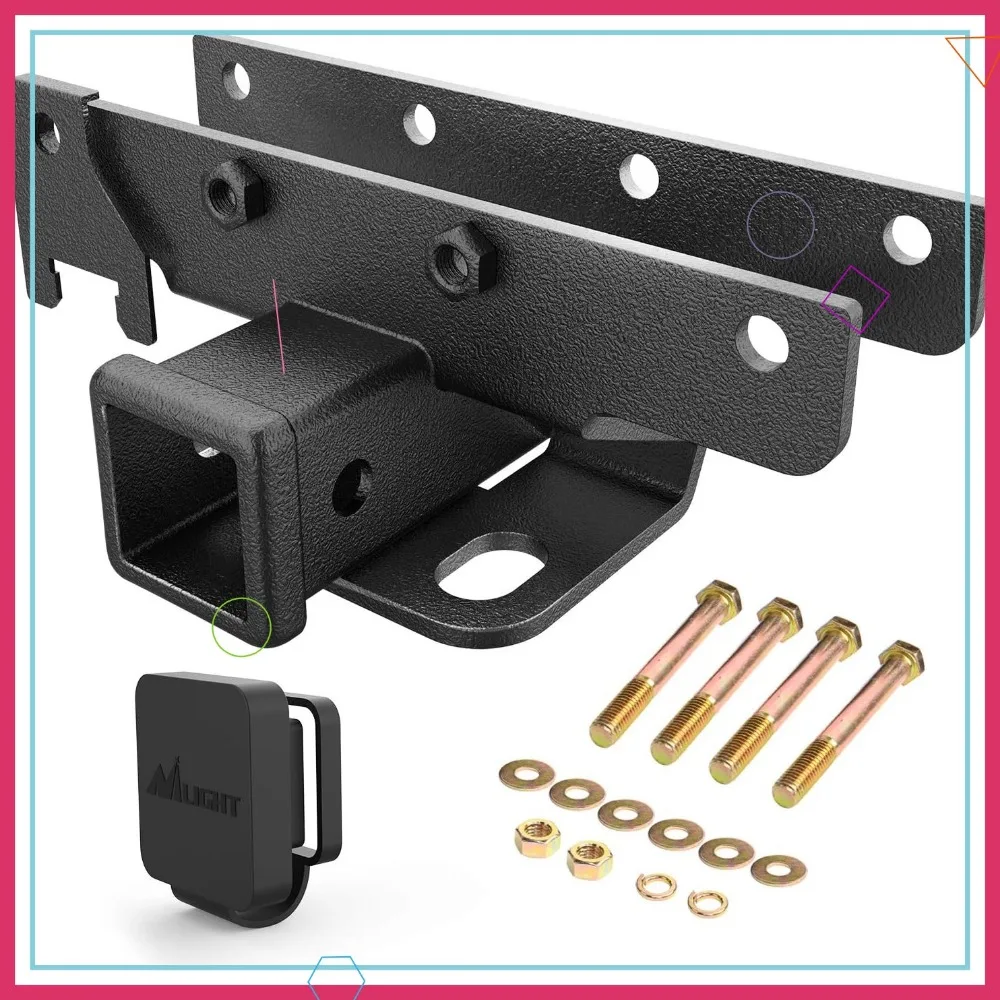 مجموعة أدوات استقبال وصلة السحب للمصد الخلفي شديدة التحمل مقاس 2 بوصة لموديلات Wrangler JL JLU لعام 2018-2025 - سهلة التركيب #1