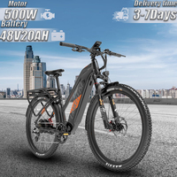 LANKELEISI MX600PRO E-bike 500W Powerful Motor 48V20AH Removable Battery Mountain Electric Bike 27.5*2.4 Tire Electric Bicycle