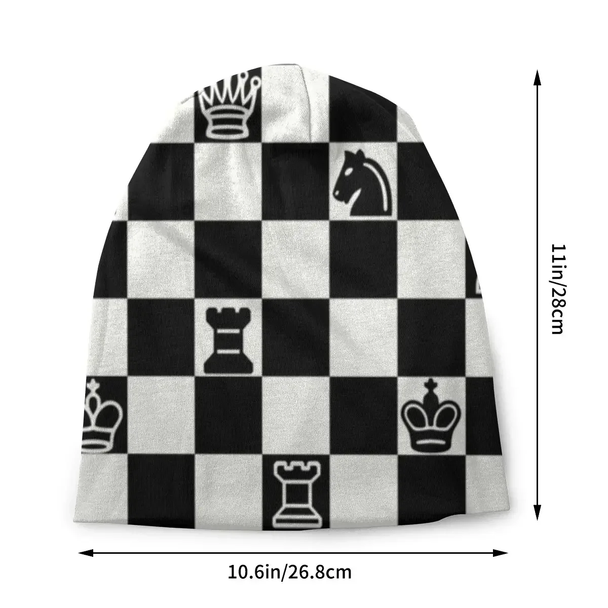 Custom Fashion Chess Beanies Caps For Men Women Unisex Streetwear Winter Warm Knitted Hat Adult Chessboard Game Bonnet Hats