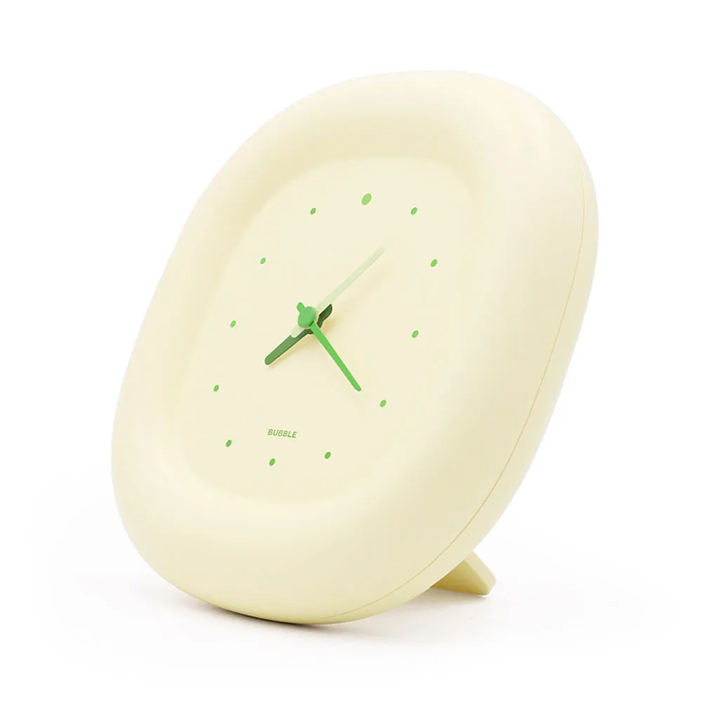 Silent Cream Bubble Clock  ABS Material  Perfect for Living Room and Bedroom  Wall or Table Placement  Battery Operated