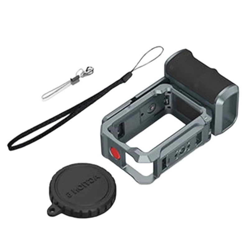 N91R-Camera Grip Holder Metal Cage For DJI OSMO Action 6 Accessories Shutter Button Extension Photography Handle