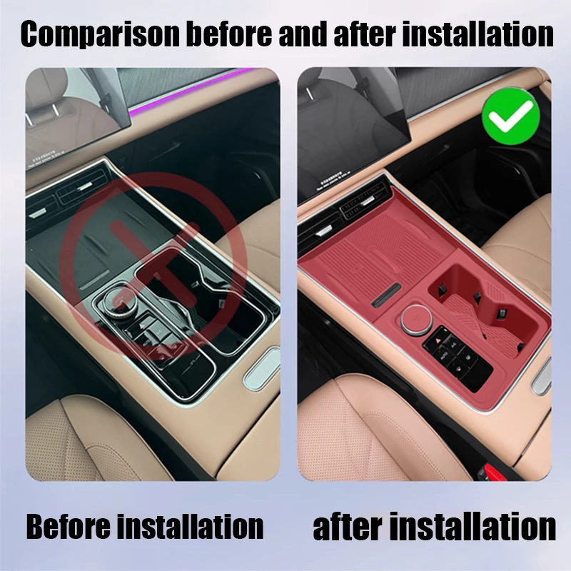 For Chery Tiggo 9 2024 2025 2026 Silicone protective pad for central control shift panel and interior protective components