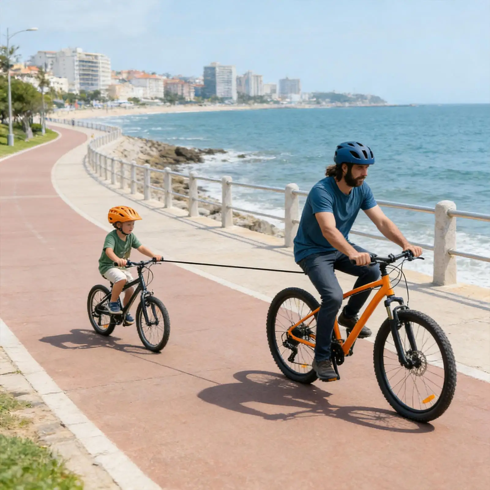 

Mountain Bike Tow Rope 100kg Capacity Retractable Bicycle Pull Strap Kids Bike Tow Rope For Adults Family Mountain Road Outdoor